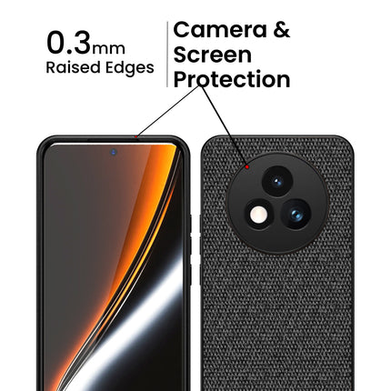 Kapa Soft Full Fabric Protective Back Case Cover for Realme P3 PRO 5G | Shockproof Slim Hard Anti Slip Back Case (Black)