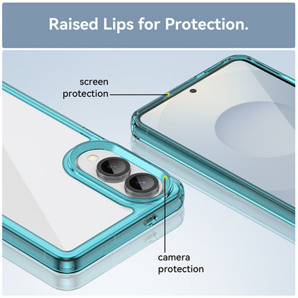 Kapa Unicorn Acrylic Clear Back Cover For Samsung Galaxy S25 Edge | Slim Shockproof [Military Grade Protection] Hybrid Bumper Case (Blue Sides) - Mobizang