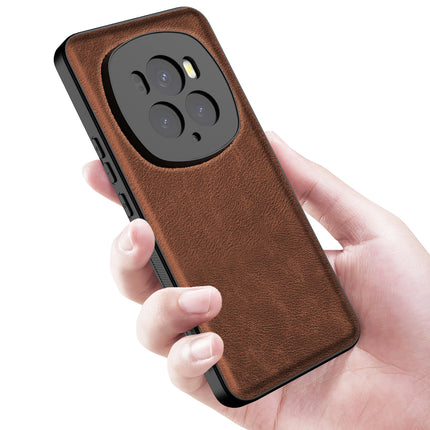 Kapa Tux Leather Back Cover for Honor Magic 6 PRO | Slim Shockproof Camera Protection Bumper Case (Brown) - Mobizang