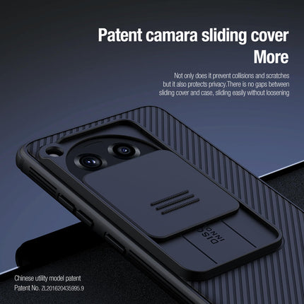 KAPA Camshield Back Cover for OnePlus 12R | Inbuilt Slider Shockproof Lens Protection Case (Black) - Mobizang