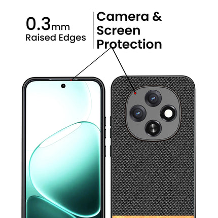Kapa Soft Fabric & Leather Hybrid Protective Back Cover for Oppo F31 Pro 5G | Shockproof Slim Hard Anti Slip Back Case (Black,Brown) - Mobizang