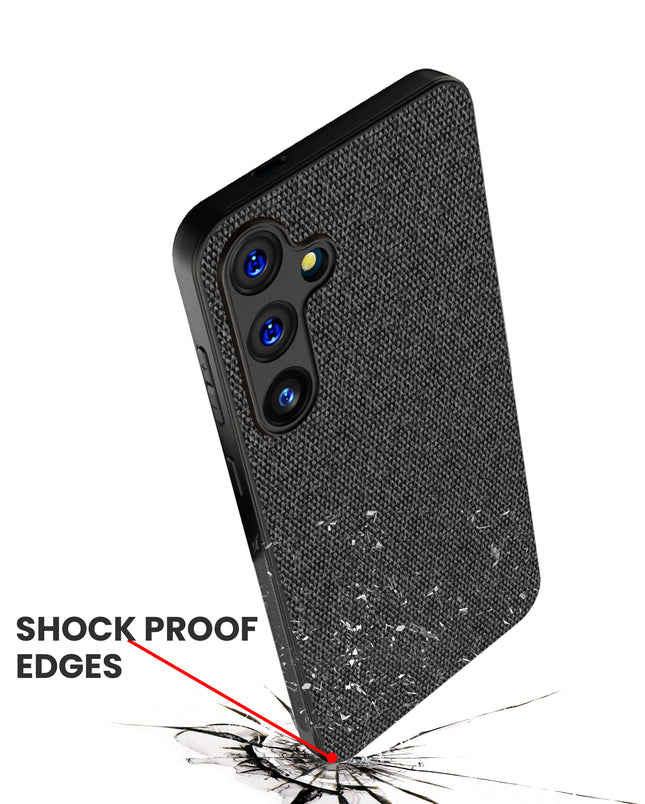 Kapa Soft Full Fabric Protective Back Case Cover for Samsung Galaxy A35 (5G) | Shockproof Slim Hard Anti Slip Back Case (Black)