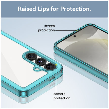 Kapa Unicorn Acrylic Clear Back Cover For Samsung Galaxy S25 | Slim Shockproof [Military Grade Protection] Hybrid Bumper Case (Blue Sides)