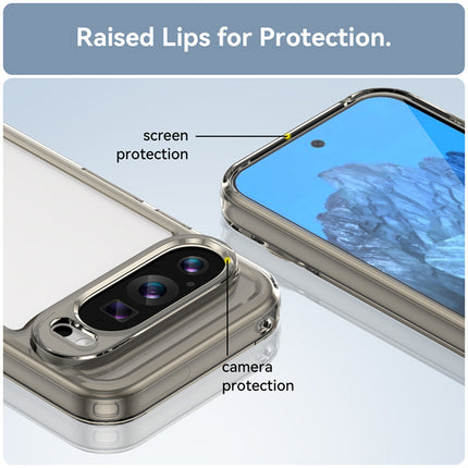 Kapa Unicorn Acrylic Clear Back Cover For Pixel 9 PRO | Slim Shockproof [Military Grade Protection] Hybrid Bumper Case (Grey Sides)