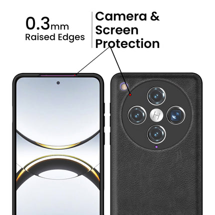 Kapa Tux Leather Back Cover for Oppo Find X8 Pro | Slim Shockproof Camera Protection Bumper Case (Black)