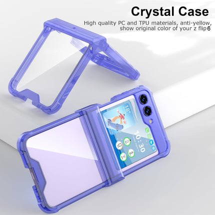 Kapa Clear Airbag with Hinge Protection Back Case for Samsung Galaxy Flip6 / Z Flip 6 | Transparent Shockproof Slim Hard Protective Cover (Purple)
