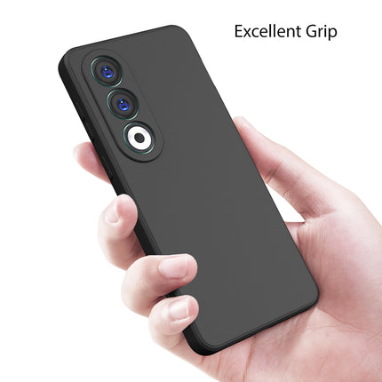 Kapa Matte Protective Lens Flexible Back Cover for OnePlus Nord CE 4 | Slim Silicone with Soft Lining Shockproof Full Body Bumper Case (Black)
