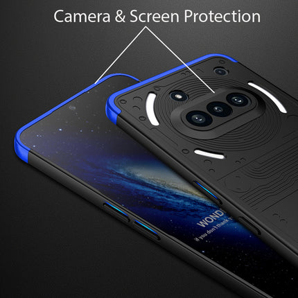 Kapa Double Dip Full 360 Protection Back Case Cover for Nothing Phone 3A 5G (Black,Blue) - Mobizang