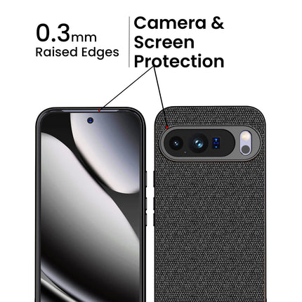 Kapa Soft Full Fabric Protective Back Case Cover for Google Pixel 10 Pro XL | Shockproof Slim Hard Anti Slip Back Case (Black)