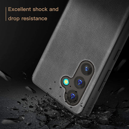 Kapa Tux Leather Back Cover for Samsung Galaxy M55 / F55 | Slim Shockproof Camera Protection Bumper Case (Grey)