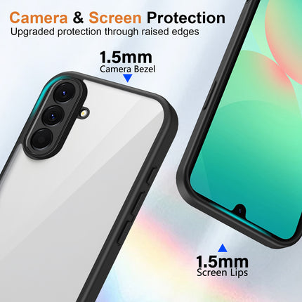 Kapa Hawkeye Clear Slim Tough Back Cover for Samsung Galaxy M36 / F36 5G | Camera Lens Protector Anti Yellow Shockproof Clear Hybrid Case Cover (Black Sides)