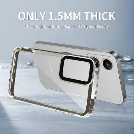 Kapa Warrior Acrylic Clear Back Cover For Samsung Galaxy M55 (5G) | Slim Shockproof [Military Grade Protection] Hybrid Bumper Case (Grey Sides)