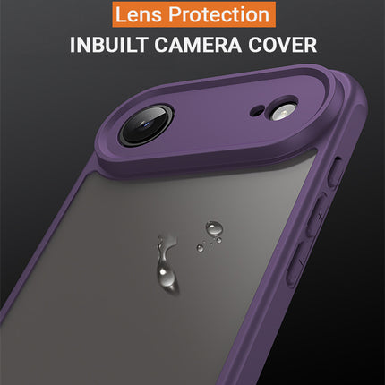 Kapa Shield Frosted Acrylic Back Cover for Apple iPhone 17 Air| Hard Slim Inbuilt Camera Lens Cover Protection Shock Proof Case (Purple Sides)