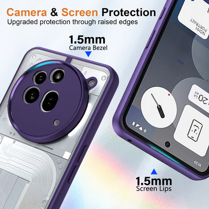 Kapa Hawkeye Clear Back Cover for Nothing Phone 3A Pro | Camera Lens Protector Shockproof Slim Clear Case Cover (Purple Sides) - Mobizang