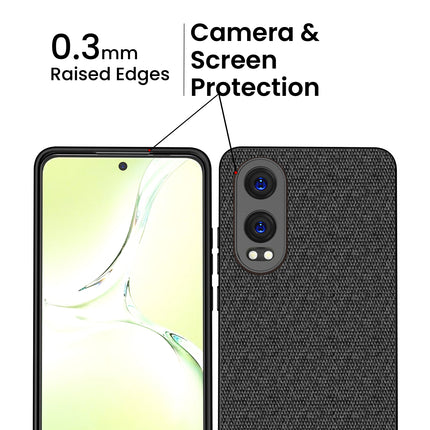 Kapa Soft Full Fabric Protective Back Case Cover for OnePlus Nord CE 4 Lite | Shockproof Slim Hard Anti Slip Back Case (Black)