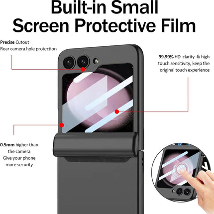 Kapa Ultra Thin Back Cover for Galaxy Z Flip6 / Z Flip 6 | With [Magnetic Hinge Protection] and Inbuilt Glass Window Protection (Black)