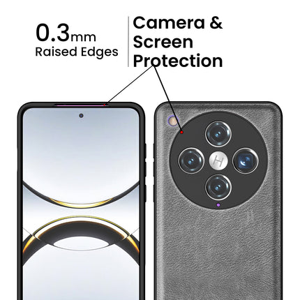 Kapa Tux Leather Back Cover for Oppo Find X8 Pro | Slim Shockproof Camera Protection Bumper Case (Grey)