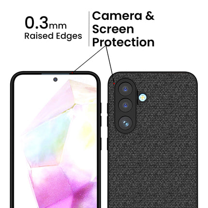 Kapa Soft Full Fabric Protective Back Case Cover for Samsung Galaxy M56 | Shockproof Slim Hard Anti Slip Back Case (Black)