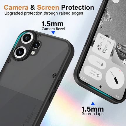 Kapa Smoked Hawkeye Matte Slim Tough Back Cover for CMF Phone 2 Pro | Camera Lens Protector Anti Yellow Shockproof Matte Hybrid Case Cover (Smoked Black)