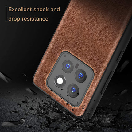 Kapa Tux Leather Back Cover for Xiaomi 14 (5G) | Slim Shockproof Camera Protection Bumper Case (Brown)