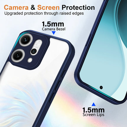 Kapa Hawkeye Clear Slim Tough Back Cover for Oppo Reno 14 5G | Camera Lens Protector Anti Yellow Shockproof Clear Hybrid Case Cover (Blue)