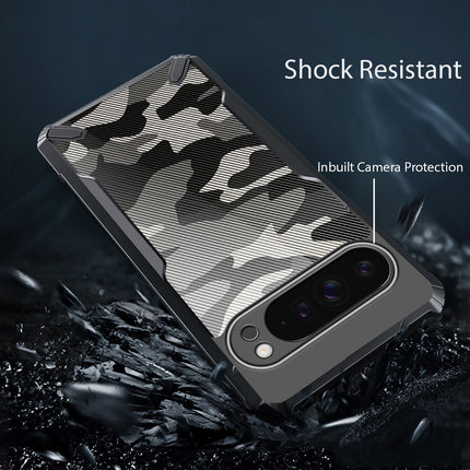 Kapa Bull Camouflage Back Cover for Google Pixel 9 PRO XL | [Military Grade Protection] Shock Proof Slim Hybrid Bumper Case (Black)