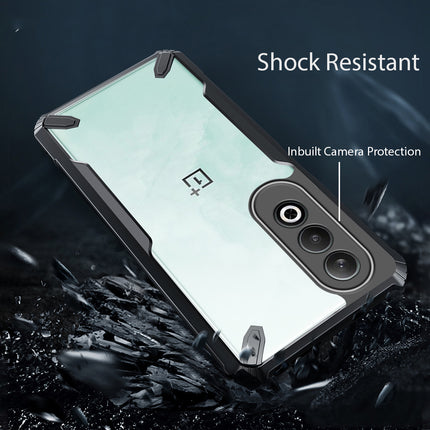 Kapa Bull Clear Back Cover for OnePlus Nord CE 4 | [Military Grade Protection] Shock Proof Slim Hybrid Bumper Case (Black)