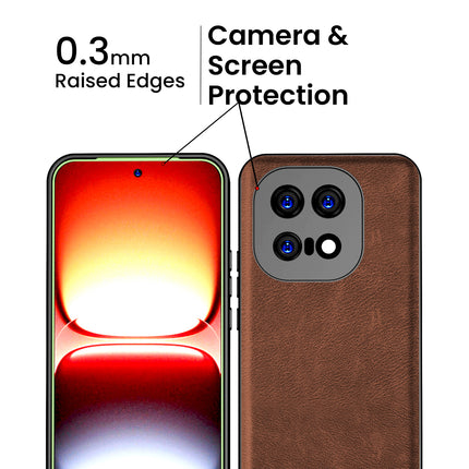 Kapa Tux Leather Back Cover for IQOO 15 5G | Slim Shockproof Camera Protection Bumper Case (Brown) - Mobizang