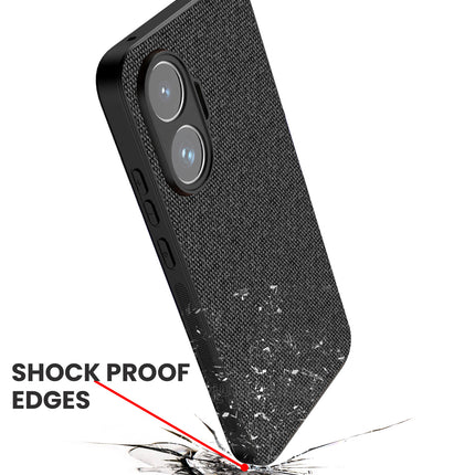 Kapa Soft Full Fabric Protective Back Case Cover for Poco F7 5G | Shockproof Slim Hard Anti Slip Back Case (Black) - Mobizang