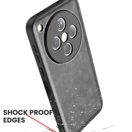 Kapa Tux Leather Back Cover for Oppo Find X8 | Slim Shockproof Camera Protection Bumper Case (Grey)