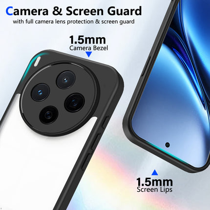 Kapa Hawkeye Clear Slim Tough Back Cover for Vivo X300 5G | Camera Lens Protector Anti Yellow Shockproof Clear Hybrid Case Cover (Black) - Mobizang
