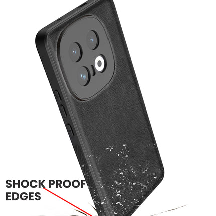 Kapa Tux Leather Back Cover for IQOO 13 (5G) | Slim Shockproof Camera Protection Bumper Case (Black)