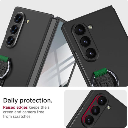 Kapa Shockproof Protective Band Back Cover for Z Fold 7 | Wrist Strap Case Full Body Case (Black) - Mobizang