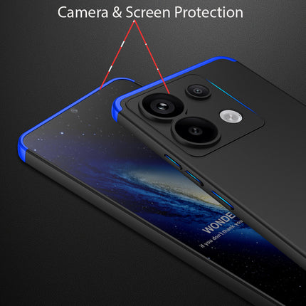 Kapa Double Dip Full 360 Protection Back Case Cover for Redmi Note 13 Pro (5G) (Blue,Black) - Mobizang