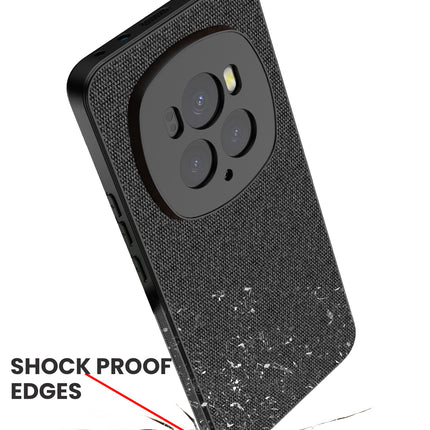 Kapa Soft Full Fabric Protective Back Case Cover for Honor Magic 6 PRO | Shockproof Slim Hard Anti Slip Back Case (Black)