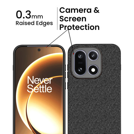 Kapa Soft Full Fabric Protective Back Case Cover for OnePlus 15 | Shockproof Slim Hard Anti Slip Back Case (Black)