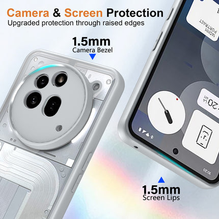 Kapa Hawkeye Clear Back Cover for Nothing Phone 3A Pro | Camera Lens Protector Shockproof Slim Clear Case Cover (Grey Sides)