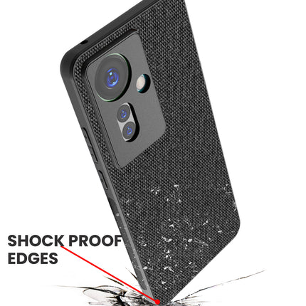 Kapa Soft Full Fabric Protective Back Case Cover for Oppo F25 Pro (5G) | Shockproof Slim Hard Anti Slip Back Case (Black) - Mobizang