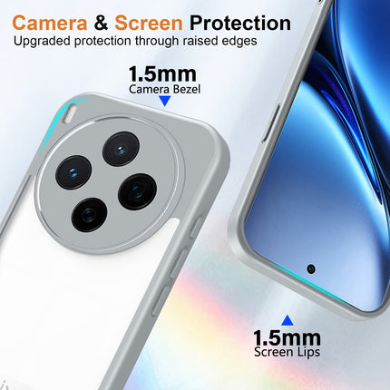 Kapa Hawkeye Clear Slim Tough Back Cover for Vivo X300 5G | Camera Lens Protector Anti Yellow Shockproof Clear Hybrid Case Cover (Grey)