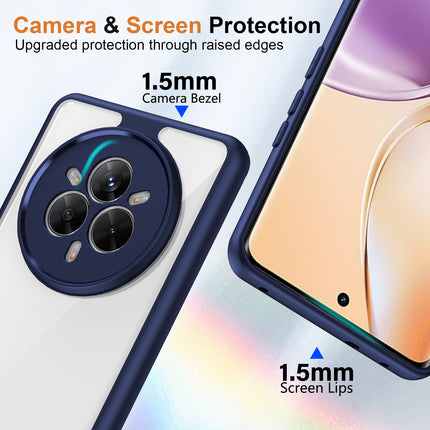 Kapa Hawkeye Clear Back Cover for Realme 14 Pro 5G | Camera Lens Protector Shockproof Slim Clear Case Cover (Blue Sides)