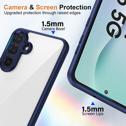 Kapa Hawkeye Clear Slim Tough Back Cover for Samsung Galaxy M56 | Camera Lens Protector Anti Yellow Shockproof Clear Hybrid Case Cover (Blue) - Mobizang
