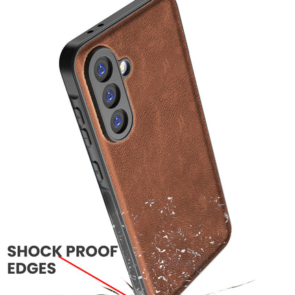 Kapa Tux Leather Back Cover for Samsung Galaxy M16 | Slim Shockproof Camera Protection Bumper Case (Brown)