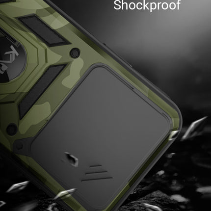 Kapa Tank Back Cover for Apple iPhone 17 Pro Max | Inbuilt Ring + Slider Shockproof Lens Protection Bumper Back Case (Green)