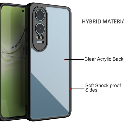 Kapa Hawkeye Clear Back Cover for OnePlus Nord CE 4 Lite | Camera Lens Protector Shockproof Slim Clear Case Cover (Black)