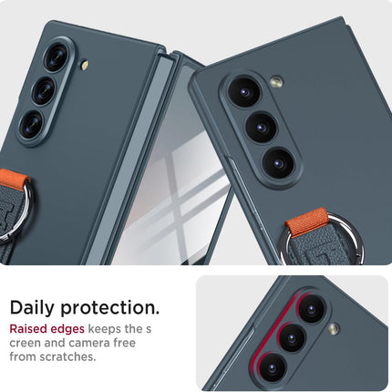 Kapa Shockproof Protective Band Back Cover for Z Fold 6 | Wrist Strap Case Full Body Case (GreyGreen) - Mobizang