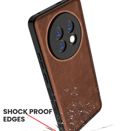 Kapa Tux Leather Back Cover for Realme 13 PRO / 13 PRO PLUS | Slim Shockproof Camera Protection Bumper Case (Brown) - Mobizang