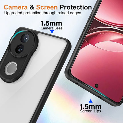 Kapa Hawkeye Clear Back Cover for Vivo V50 5G | Camera Lens Protector Shockproof Slim Clear Case Cover (Black Sides)