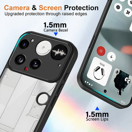 Kapa Hawkeye Clear Slim Tough Back Cover for Nothing Phone 3 5G | Camera Lens Protector Anti Yellow Shockproof Clear Hybrid Case Cover (Black Sides)
