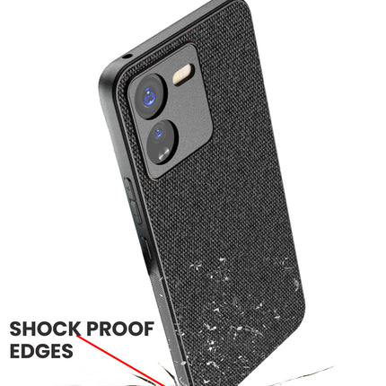 Kapa Soft Full Fabric Protective Back Case Cover for IQOO Z9 | Shockproof Slim Hard Anti Slip Back Case (Black)