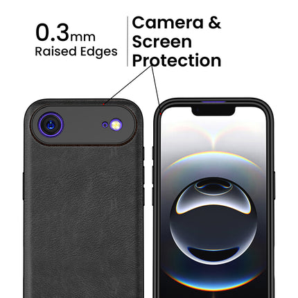 Kapa Tux Leather Back Cover for Apple iPhone 17 Air | Slim Shockproof Camera Protection Bumper Case (Black)